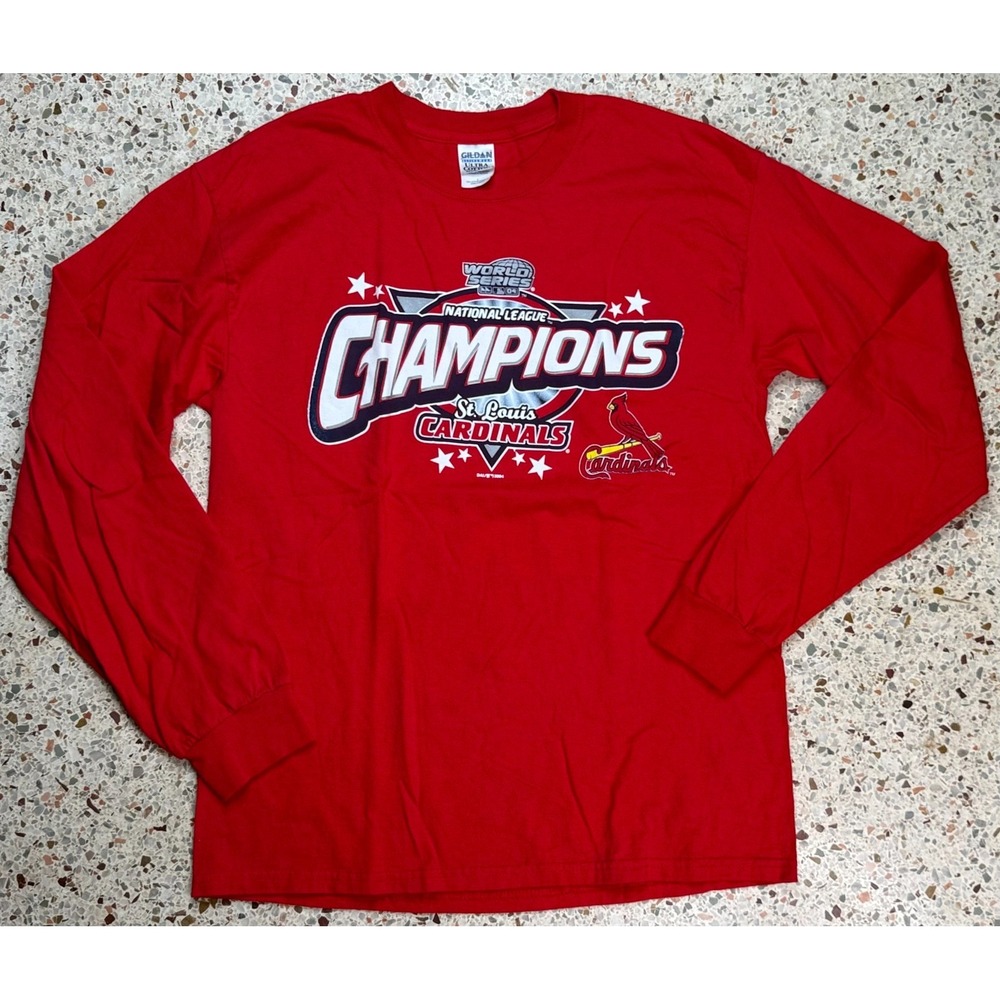 Gilden MLB Vtg St. Louis Card 2004 National League Champions T-Shirt Size Large